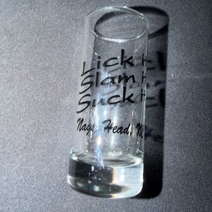 Nags Head North Carolina Lick It Slam It Suck It Beer Shot Glass Used Pre Owned.